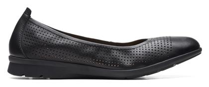 Clarks Jenette Ease Δερμάτινες Γυναικείες Μπαλαρίνες σε Μαύρο Χρώμα