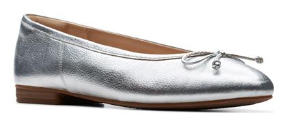 Clarks Lily Δερμάτινες Γυναικείες Μπαλαρίνες σε Ασημί Χρώμα