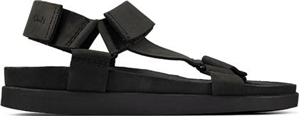 Clarks Sunder Range Δερμάτινα Ανδρικά Σανδάλια σε Μαύρο Χρώμα από το Step One