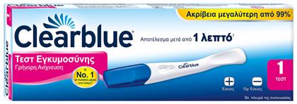 Clearblue Rapid Detection Τεστ Εγκυμοσύνης Γρήγορης Ανίχνευσης μετά από 1 Λεπτό 1τμχ