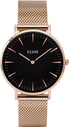 Cluse Minuit Ρολόι με Ροζ Χρυσό Μεταλλικό Μπρασελέ από το Modivo