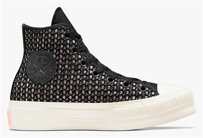 Converse Chuck Taylor All Star Crochet Lift Flatforms Sneakers Black / Egret