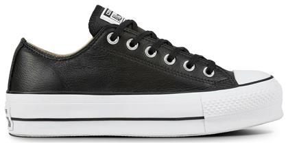 Converse Chuck Taylor All Star Lift Clean Leather Low Top Unisex Flatforms Sneakers Black / White από το Modivo