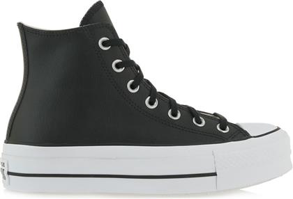 Converse Chuck Taylor All Star Lift Leather High Top Flatforms Μποτάκια Black / White