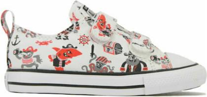 Converse Παιδικά Sneakers Chuck Taylor All Star 2V Pirates με Σκρατς Λευκά