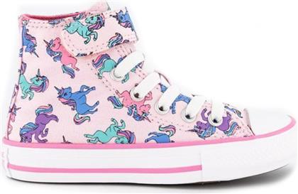 Converse Παιδικά Sneakers High Chuck Taylor All Star 1V Pink Foam / Pink / University Blue