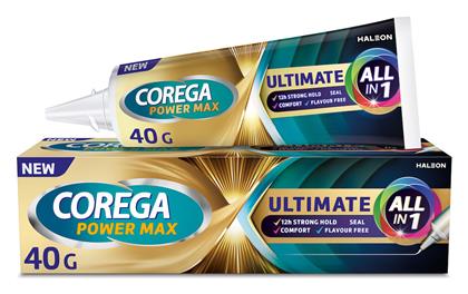 Corega Ultimate All-In-One για Ακόμη Μεγαλύτερη Δύναμη Μασήματος Στερεωτική Κρέμα Τεχνητής Οδοντοστοιχίας 40gr