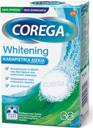 Corega Whitening Καθαριστικό Οδοντοστοιχίας 36 ταμπλέτες από το Pharm24