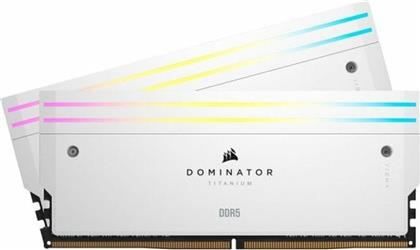 Corsair Dominator Titanium RGB XMP White 32GB DDR5 RAM με 2 Modules (2x16GB) και Ταχύτητα 6600 για Desktop