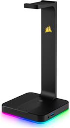 Corsair ST100 RGB Επιτραπέζια Βάση Ακουστικών με Φωτισμό LED Κάρτα ήχου και Θύρα USB Μαύρη από το e-shop