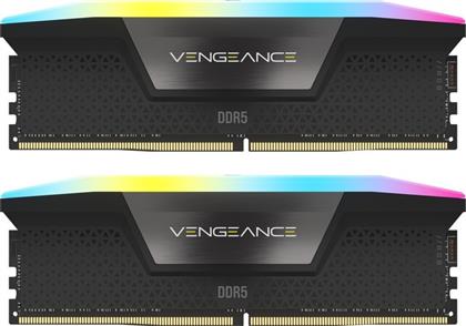 Corsair Vengeance RGB 64GB DDR5 RAM με 2 Modules (2x32GB) και Ταχύτητα 5200 για Desktop