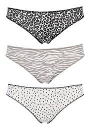 Cotonella Βαμβακερά Γυναικεία Slip 3Pack Animal Print