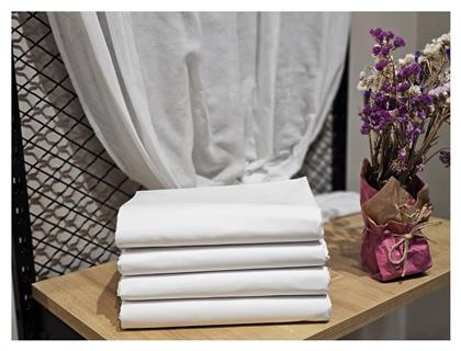 Cozy Cotton Σεντόνι Ξενοδοχείου Λευκό Υπέρδιπλο 240x310εκ. Βαμβακοσατέν