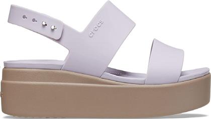 Crocs Brooklyn Low Wedge Καλοκαιρινές Γυναικείες Πλατφόρμες Μωβ από το Cosmossport