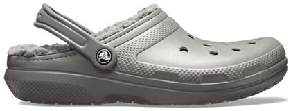 Crocs Classic Fuzz Lined Ανατομικά Σαμπό Γκρι