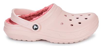 Crocs Classic Fuzz Lined Γυναικεία Σαμπό Ροζ