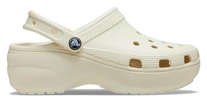 Crocs Classic Platform Clog Γυναικεία Ανατομικά Σαμπό Μπεζ