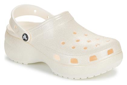 Crocs Classic Platform Glitter Clog Γυναικεία Σαμπό Μπεζ από το Modivo