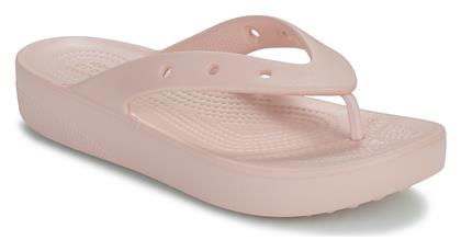 Crocs Classic Σαγιονάρες με Πλατφόρμα σε Ροζ Χρώμα