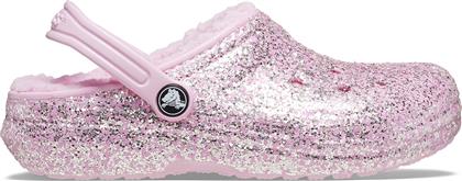 Crocs Παιδικά Σαμπό Θαλάσσης Classic Lined Glitter Clog Ροζ από το Spartoo