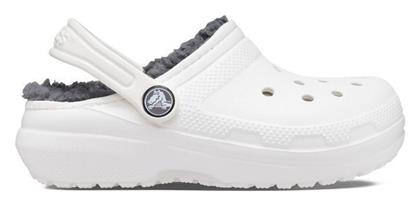 Crocs Παιδικές Παντόφλες Λευκές Classic Lined Clog