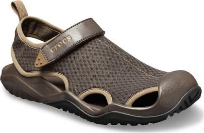 Crocs Swiftwater Mesh Deck Ανδρικά Παπούτσια Θαλάσσης Espresso από το Troumpoukis