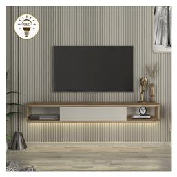 Cross από Μέταλλο & Ξύλο με Φωτισμό LED Sepet Oak - Sandstone 150x29.6x19.2εκ. GP042-0306,1