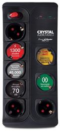 Crystal Audio CP6-1300-70 Πολύπριζο Ασφαλείας με Διακόπτη και Καλώδιο 1.5m