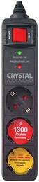 Crystal Audio Πολύπριζο Ασφαλείας 3 Θέσεων με Διακόπτη και Καλώδιο 1.5m