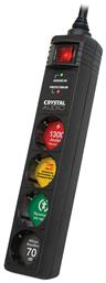 Crystal Audio Πολύπριζο Ασφαλείας 4 Θέσεων με Διακόπτη και Καλώδιο 1.5m