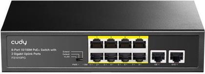 Cudy FS1010PG v1 Unmanaged L2 PoE+ Switch με 8 Θύρες Ethernet