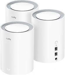 Cudy M1800 WiFi Mesh Network Access Point Wi‑Fi 6 Dual Band (2.4 & 5GHz) σε Τριπλό Kit