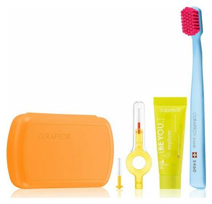Curaprox Be You Travel Set Οδοντόβουρτσα Ultra Soft Πορτοκαλί