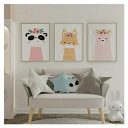 Cute Animals, σε Καμβά, Gallery Wall, 3 Τεμάχια