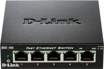 D-Link DES-105 Unmanaged L2 Switch με 5 Θύρες Ethernet από το Plus4u