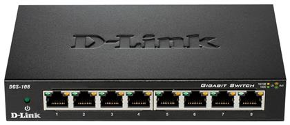 D-Link DGS-108 Unmanaged L2 Switch με 8 Θύρες Gigabit (1Gbps) Ethernet από το e-shop