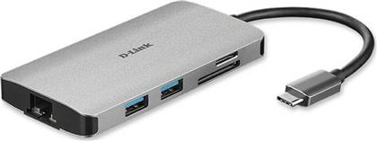 D-Link USB-C Docking Station με HDMI 4K PD Ethernet Ασημί (DUB-M810) από το e-shop