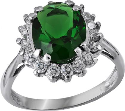 Δαχτυλίδι ροζέτα Κ14 με πράσινη πέτρα 030813 030813 Χρυσός 14 Καράτια από το Kosmima24