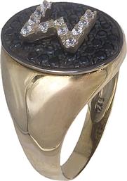 Δαχτυλίδι σεβαλιέ με μονόγραμμα Κ14 019669 019669 Χρυσός 14 Καράτια από το Kosmima24