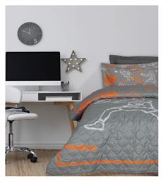 Das Home Παιδικό Κουβερλί Μονό Basketball Love Grey, Orange 160x220εκ.