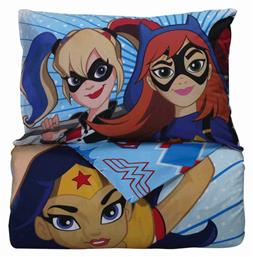 Das Home Super Hero Girls 5005 Σετ Παιδική Παπλωματοθήκη Μονή με Μαξιλαροθήκη Βαμβακερή Γαλάζια 160x240εκ.