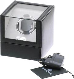 Davidts Δερμάτινο Κουρδιστήρι με διάφανο καπάκι για 1 ρολόι σε Μαύρο χρώμα 390483-01 από το Katoikein