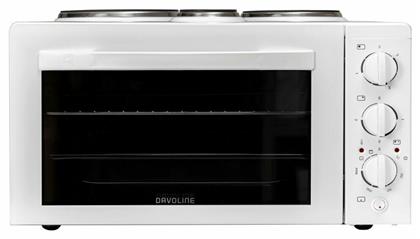 Davoline Star 4508 Ηλεκτρικό Φουρνάκι 38lt με 3 Εστίες White Λευκό