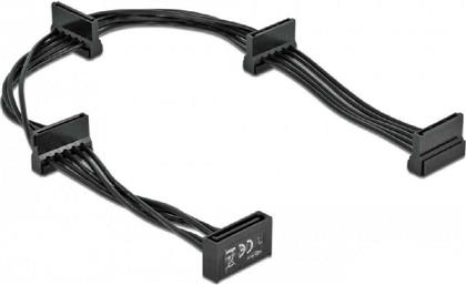 DeLock 15-Pin Sata male - 4x 15-Pin Sata female Cable 0.40m Μαύρο (60395)