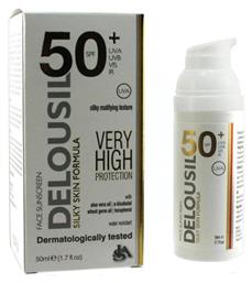 Delousil Silky Skin Αντηλιακή Κρέμα Προσώπου SPF50 50ml