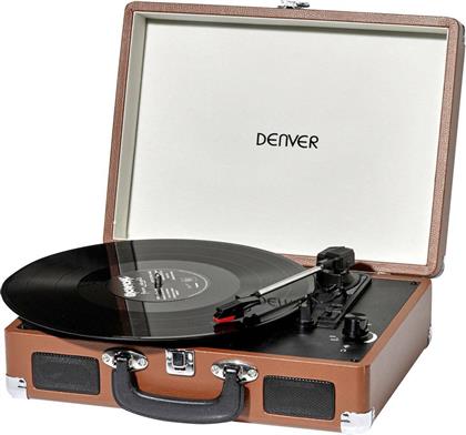 Denver VPL-120 MK2 Βαλιτσάκι Πικάπ με Προενίσχυση και Ενσωματωμένα Ηχεία Καφέ