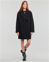 Desigual Γυναικείο Μαύρο Παλτό με Κουμπιά
