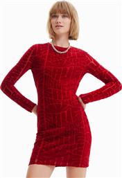 Desigual Mini All Day Φόρεμα Μακρυμάνικο Κόκκινο