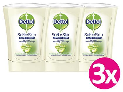 Dettol Aloe Vera Soft On Skin Hard on Dirt No-Touch Recharge 3 x 250ml