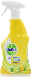 Dettol Power & Fresh Advance Καθαριστικό Spray Γενικής Χρήσης με Απολυμαντική Δράση Λεμόνι & Λάιμ 500ml από το Esmarket